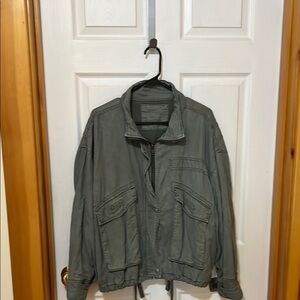 American Eagle Outfitters olive Jean Jacket Relaxed Fit